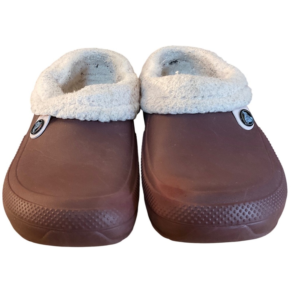 Adult Crocs Fleece Lined Clogs Gorpcore Cabin Cozy Loungewear Maroon W8 M6